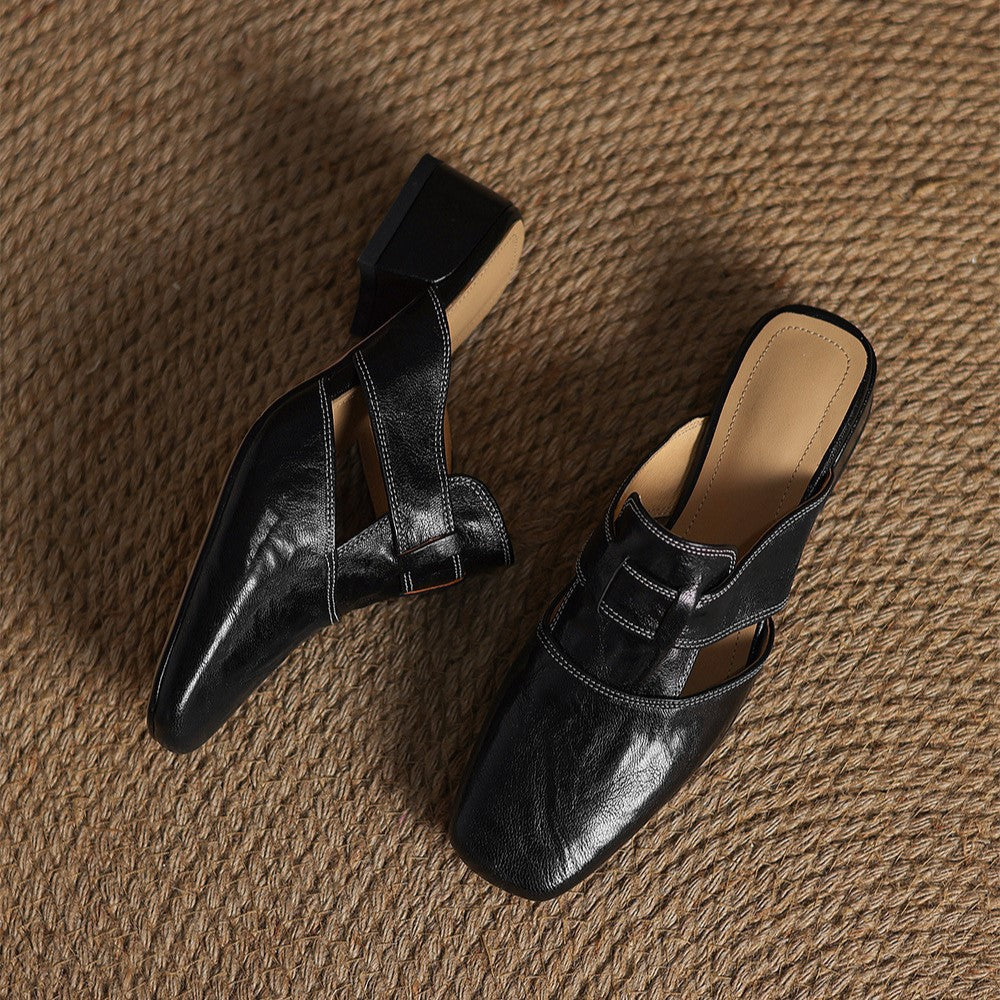 Mules de piel Lawson Square-toe
