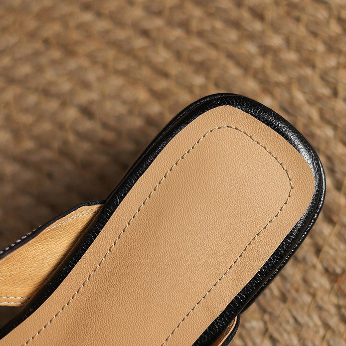 Mules de piel Lawson Square-toe
