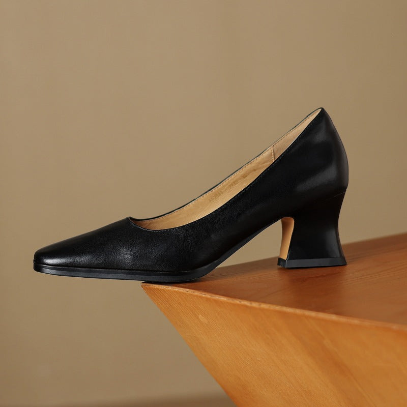 Zapatos de salón de piel Theo Square-toe