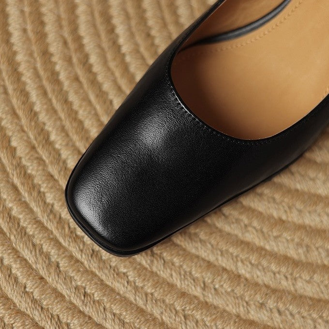 Zapatos de salón de piel Theo Square-toe