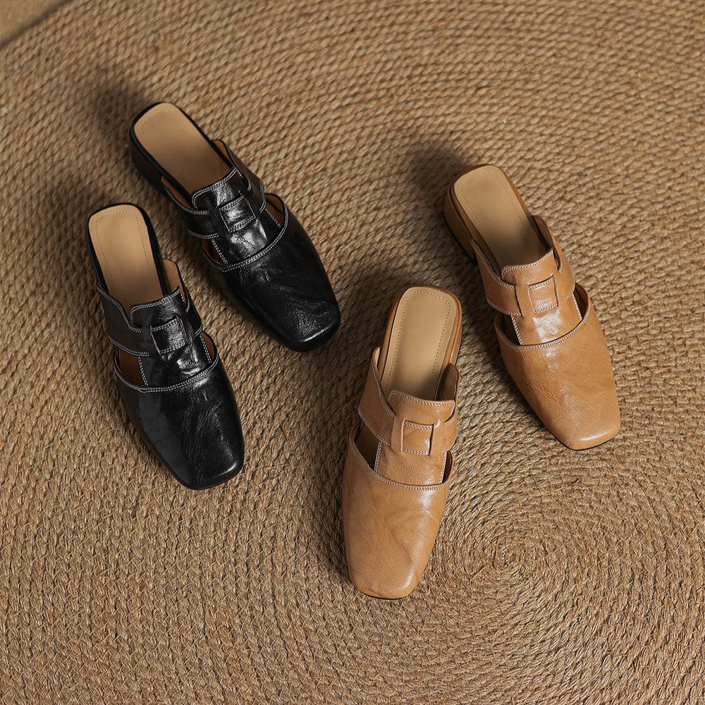 Mules de piel Lawson Square-toe