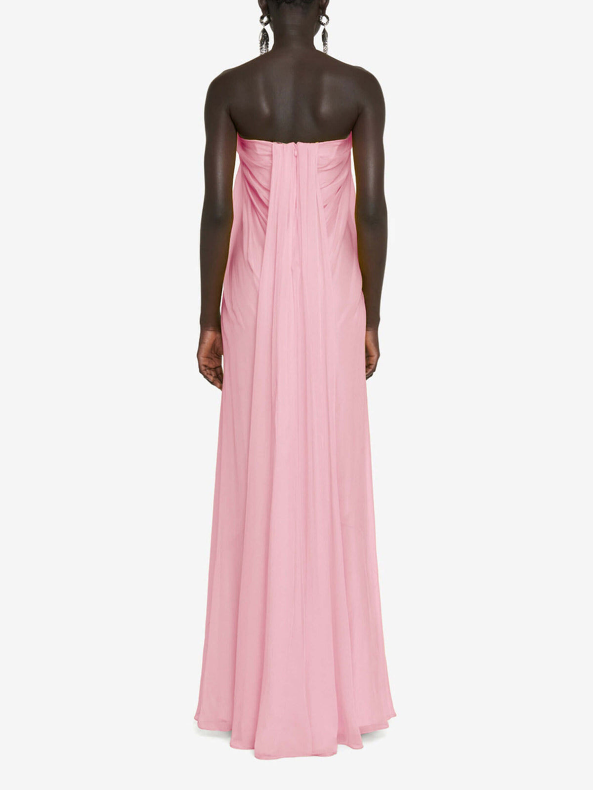 Vestido largo plisado de corte evasé