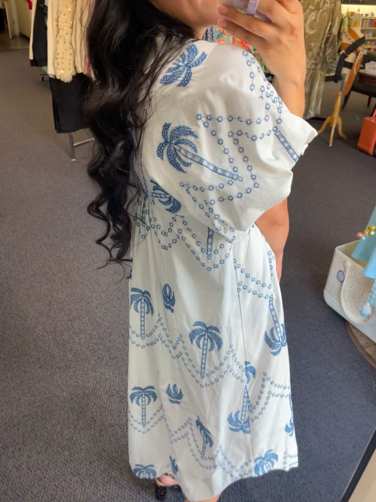 Vestido midi estampado Palm Tree