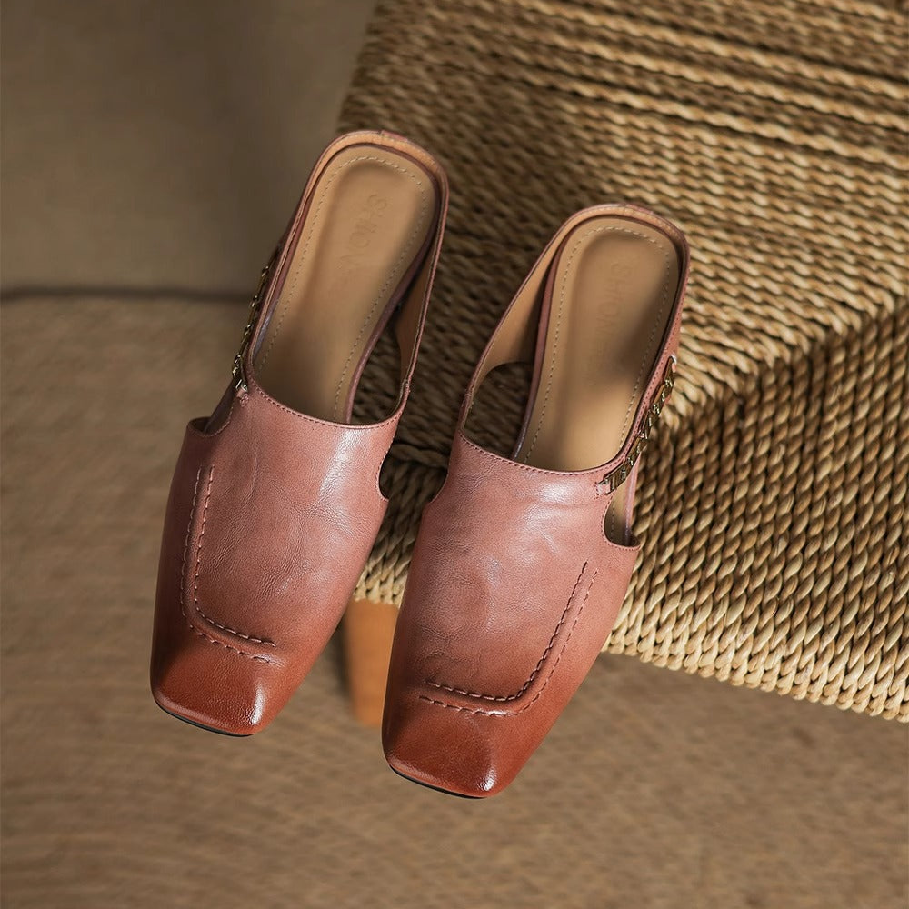 Mules de piel Hattie
