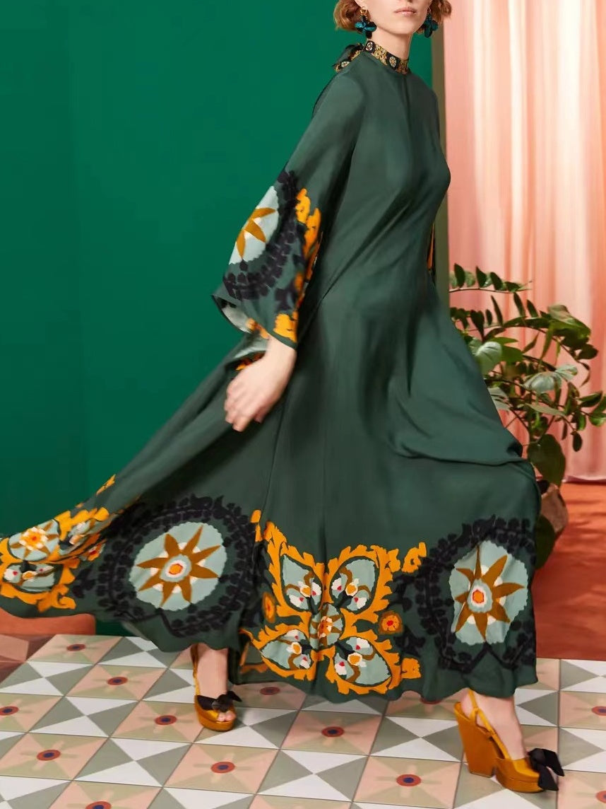 Vestido largo estampado Multicolor Relaxed