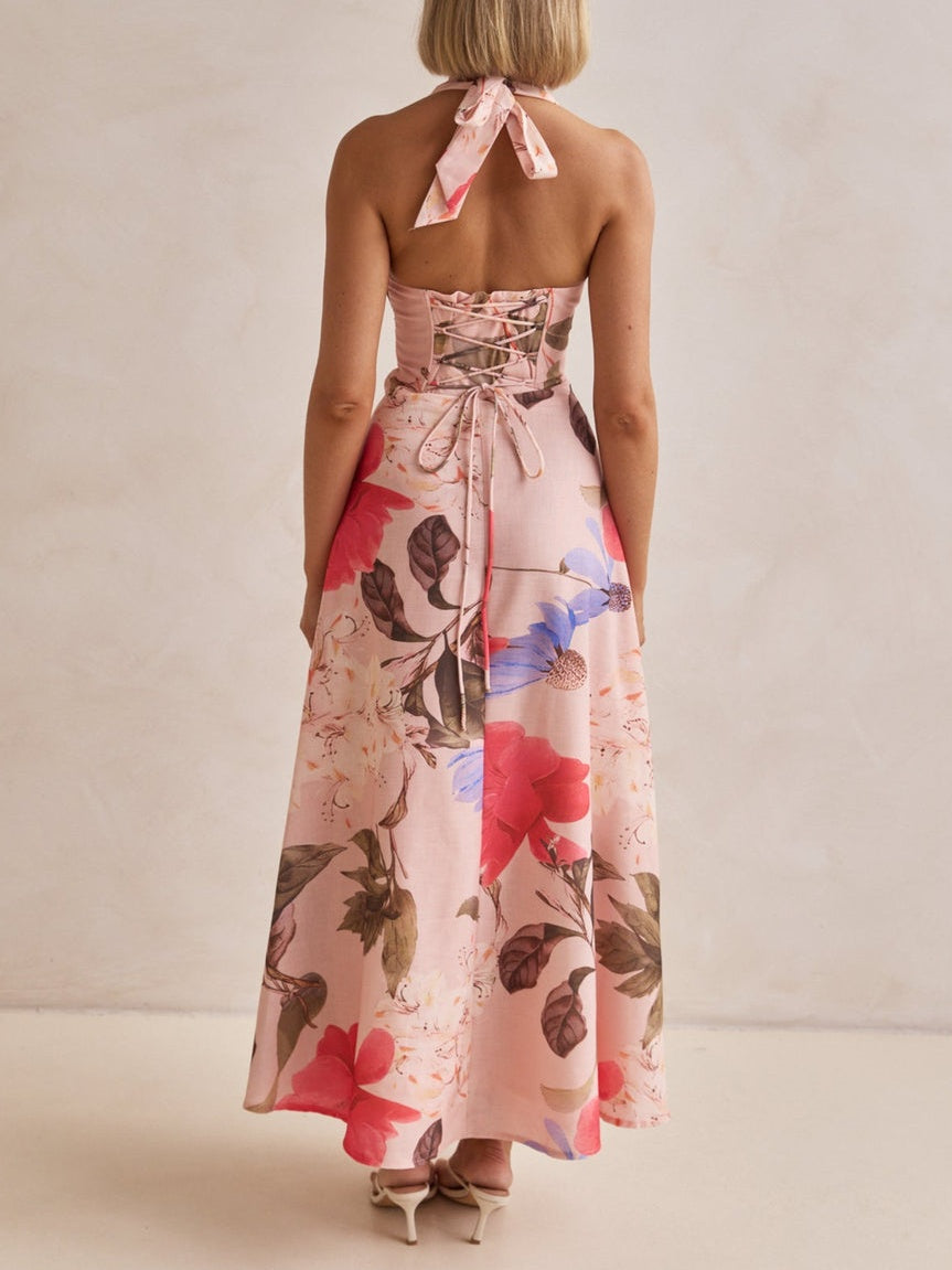 Vestido largo Plunging V-neckline