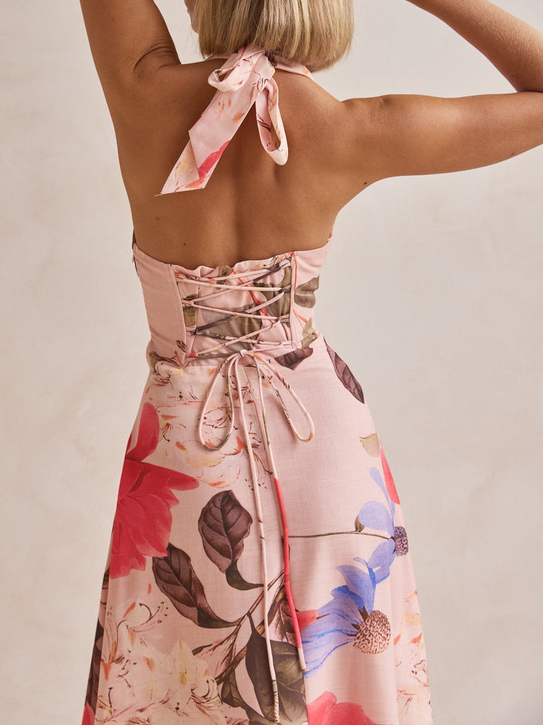 Vestido largo Plunging V-neckline