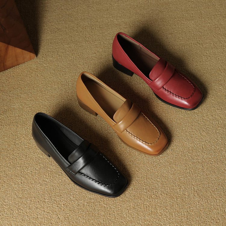 Mocasines de piel Elsie Square-toe