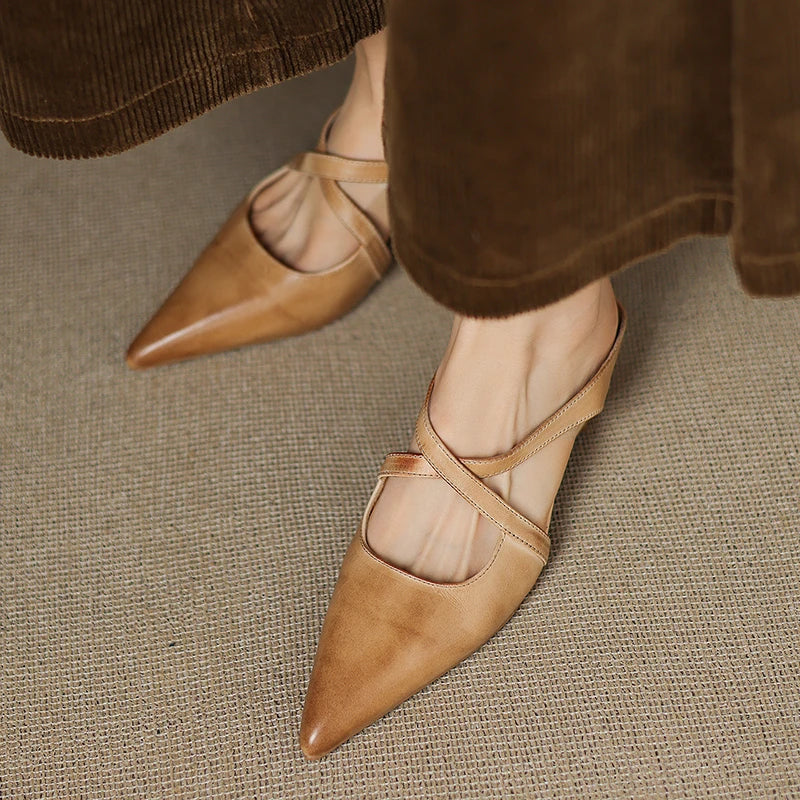 Mules de piel Goldie