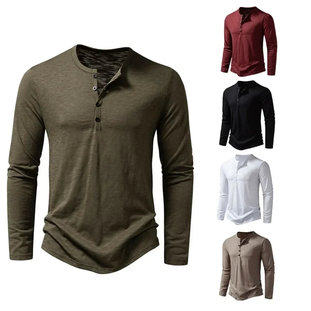 Camiseta henley de algodón Hayden