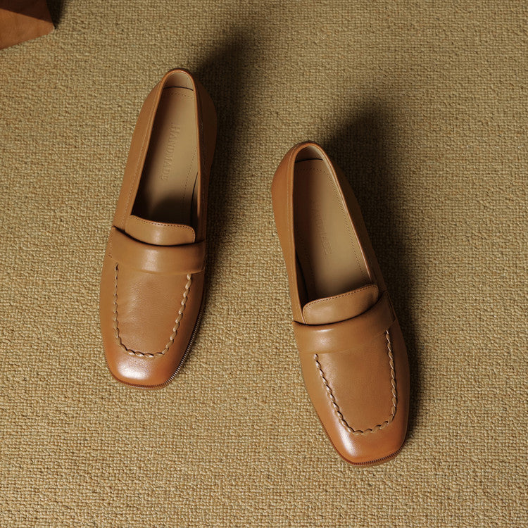 Mocasines de piel Elsie Square-toe