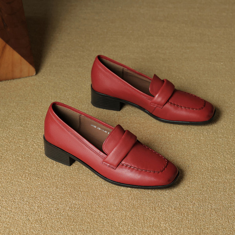 Mocasines de piel Elsie Square-toe