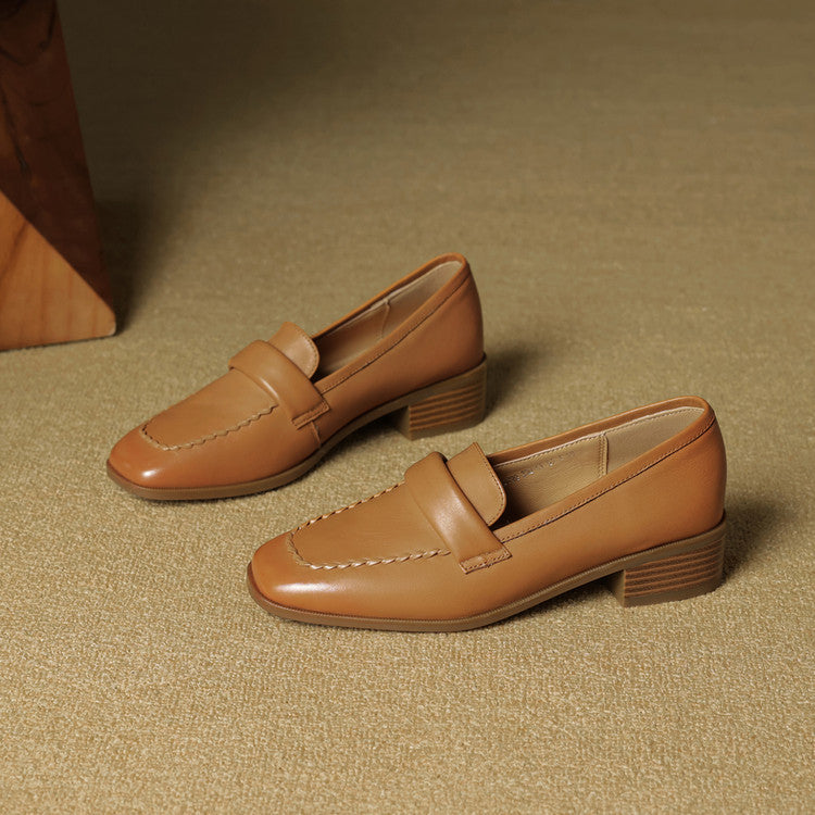 Mocasines de piel Elsie Square-toe