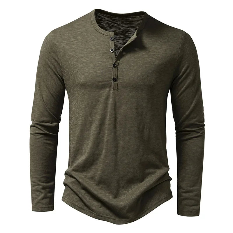 Camiseta henley de algodón Hayden