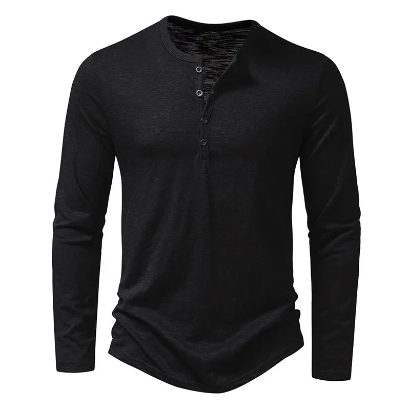 Camiseta henley de algodón Hayden