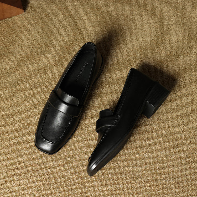 Mocasines de piel Elsie Square-toe