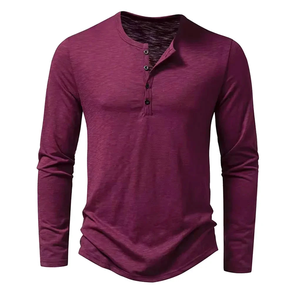 Camiseta henley de algodón Hayden