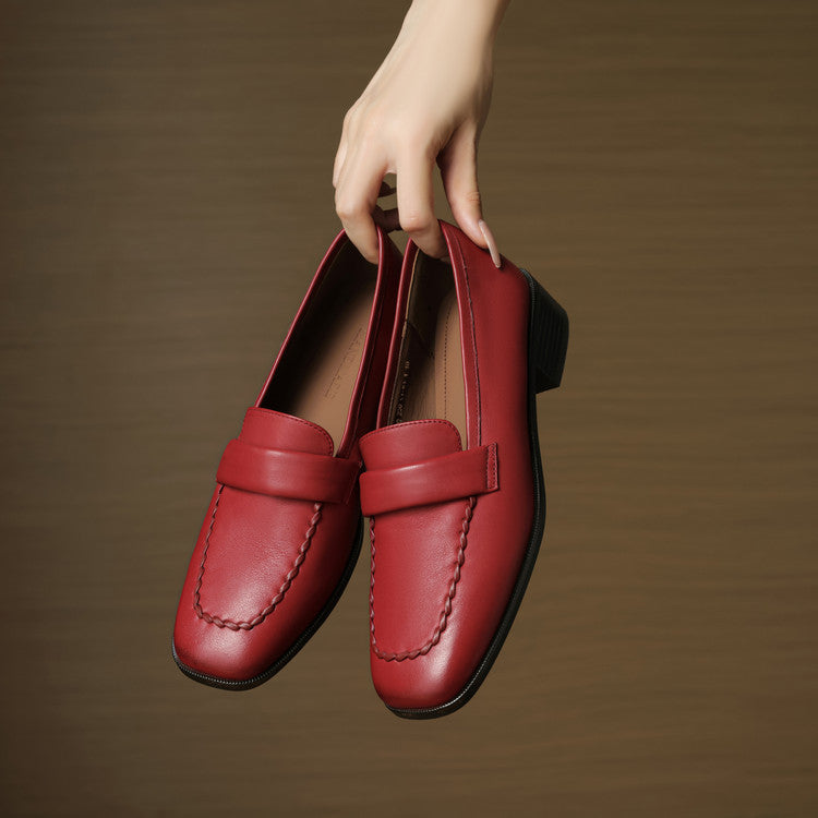 Mocasines de piel Elsie Square-toe