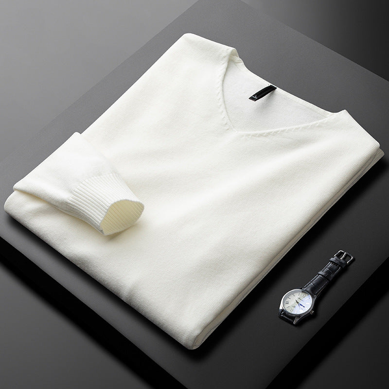 Jersey de cuello en V de cachemira con escote en V Huxford