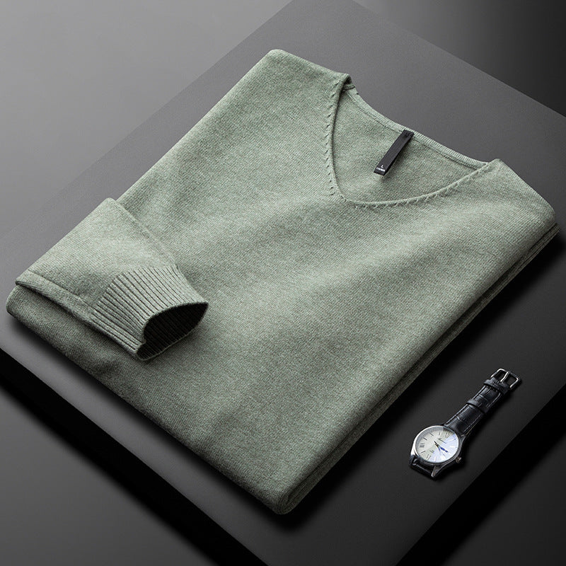 Jersey de cuello en V de cachemira con escote en V Huxford