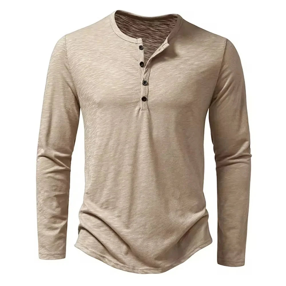Camiseta henley de algodón Hayden