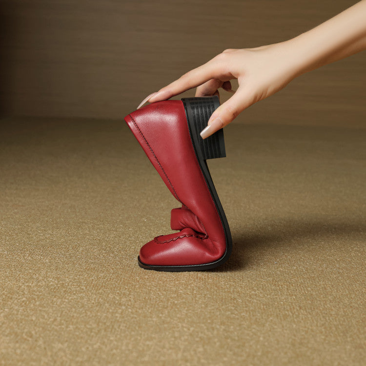 Mocasines de piel Elsie Square-toe