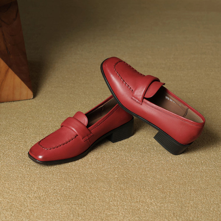 Mocasines de piel Elsie Square-toe