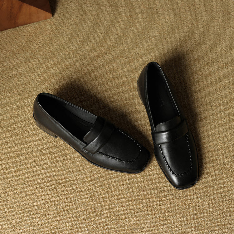 Mocasines de piel Elsie Square-toe