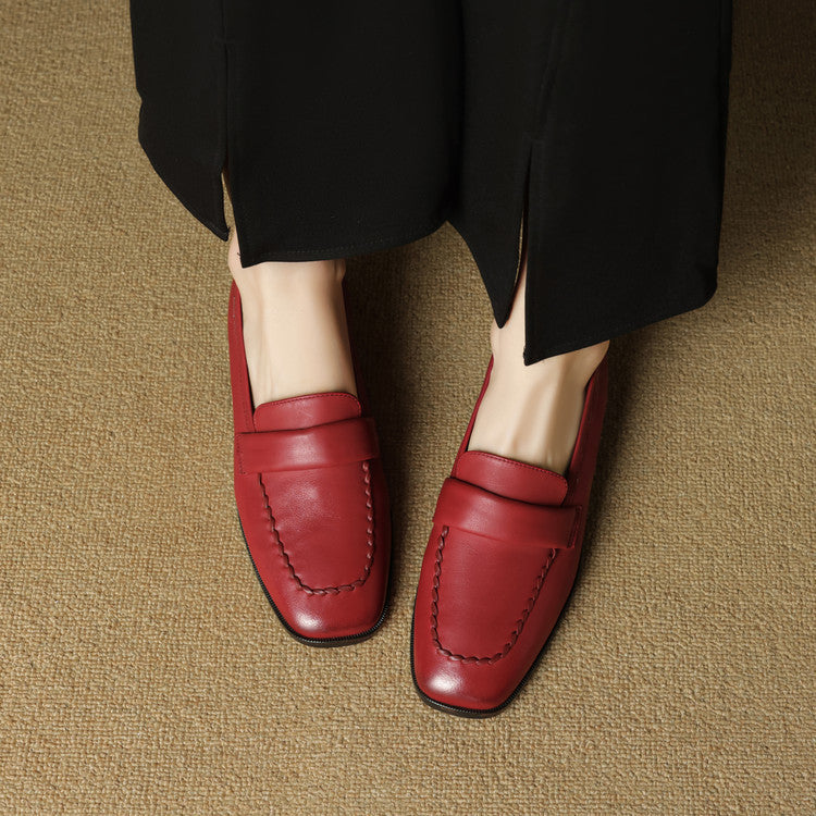 Mocasines de piel Elsie Square-toe