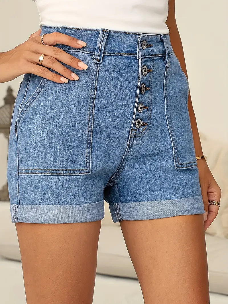 Pantalón corto vintage de denim Lila
