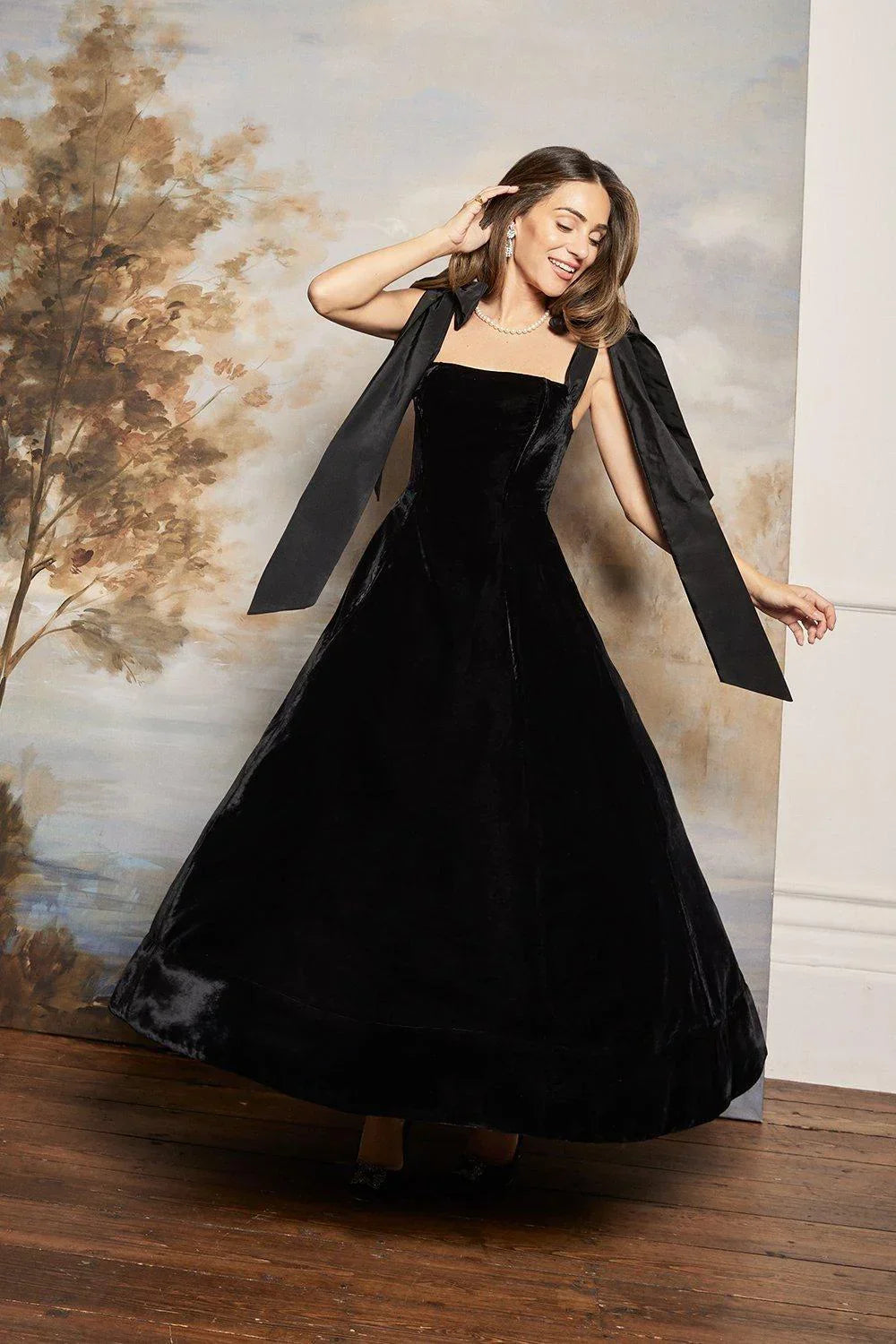 Vestido midi de terciopelo