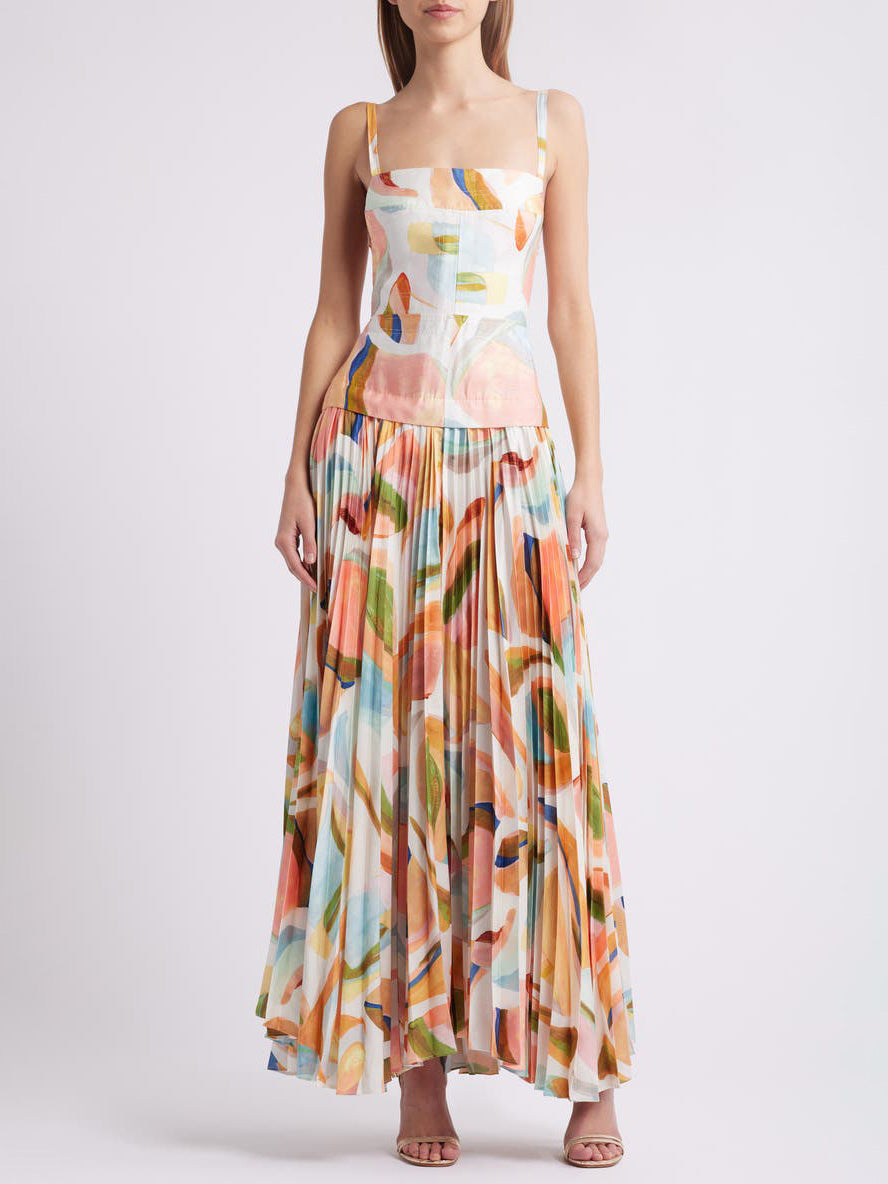Vestido largo plisado Unique
