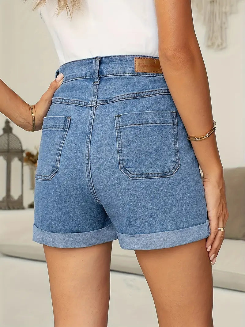 Pantalón corto vintage de denim Lila
