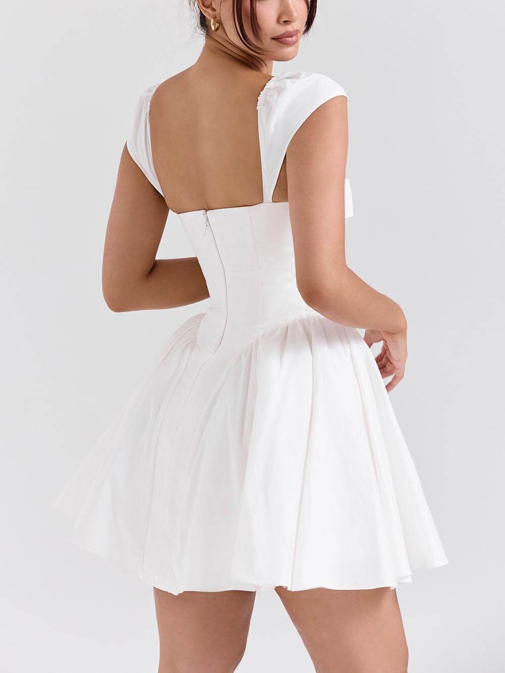 Jersey de cuello en V plisado con escote en V Exquisite