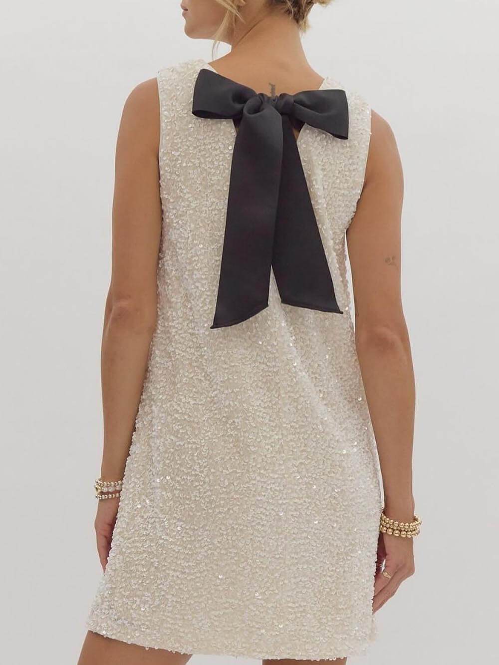 Vestido corto Sequined Tie-back
