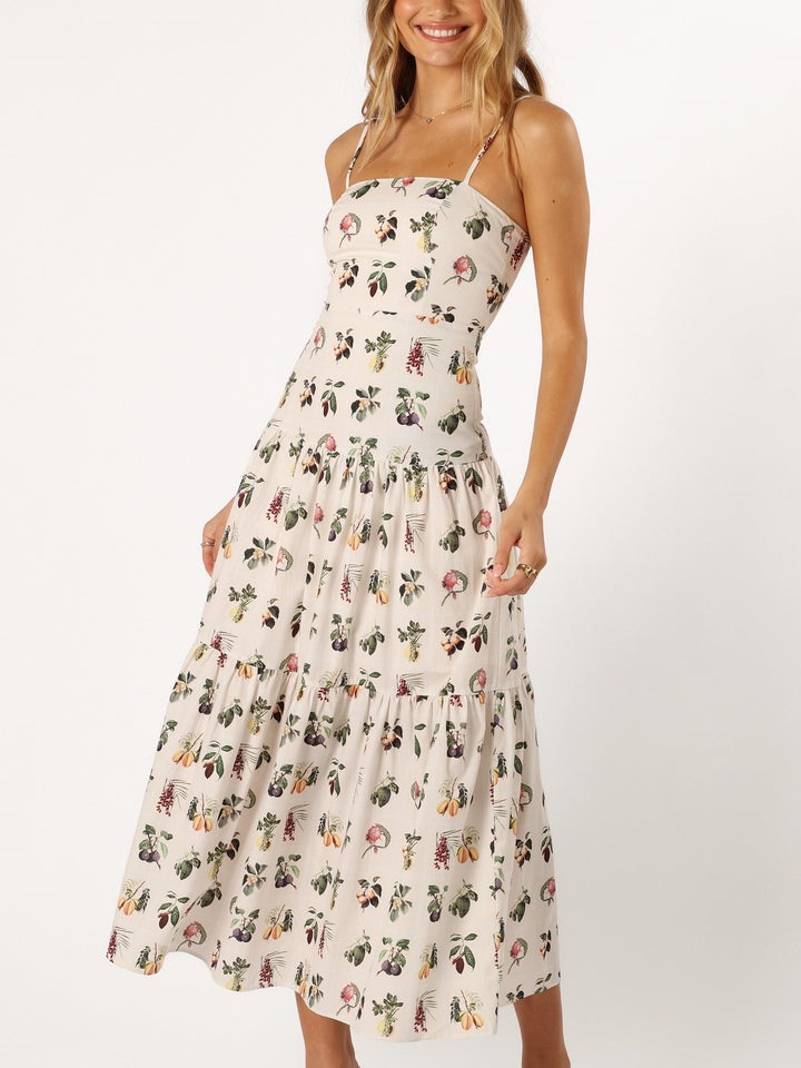 Vestido midi de flores Fruit