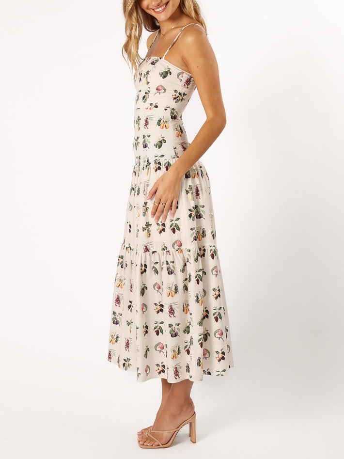 Vestido midi de flores Fruit