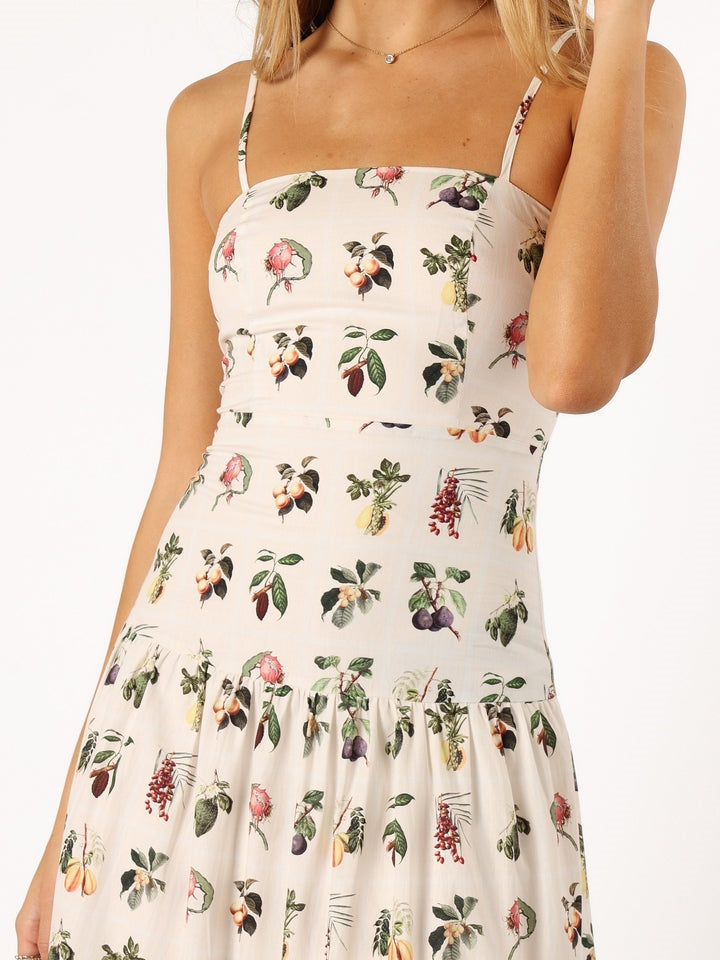Vestido midi de flores Fruit