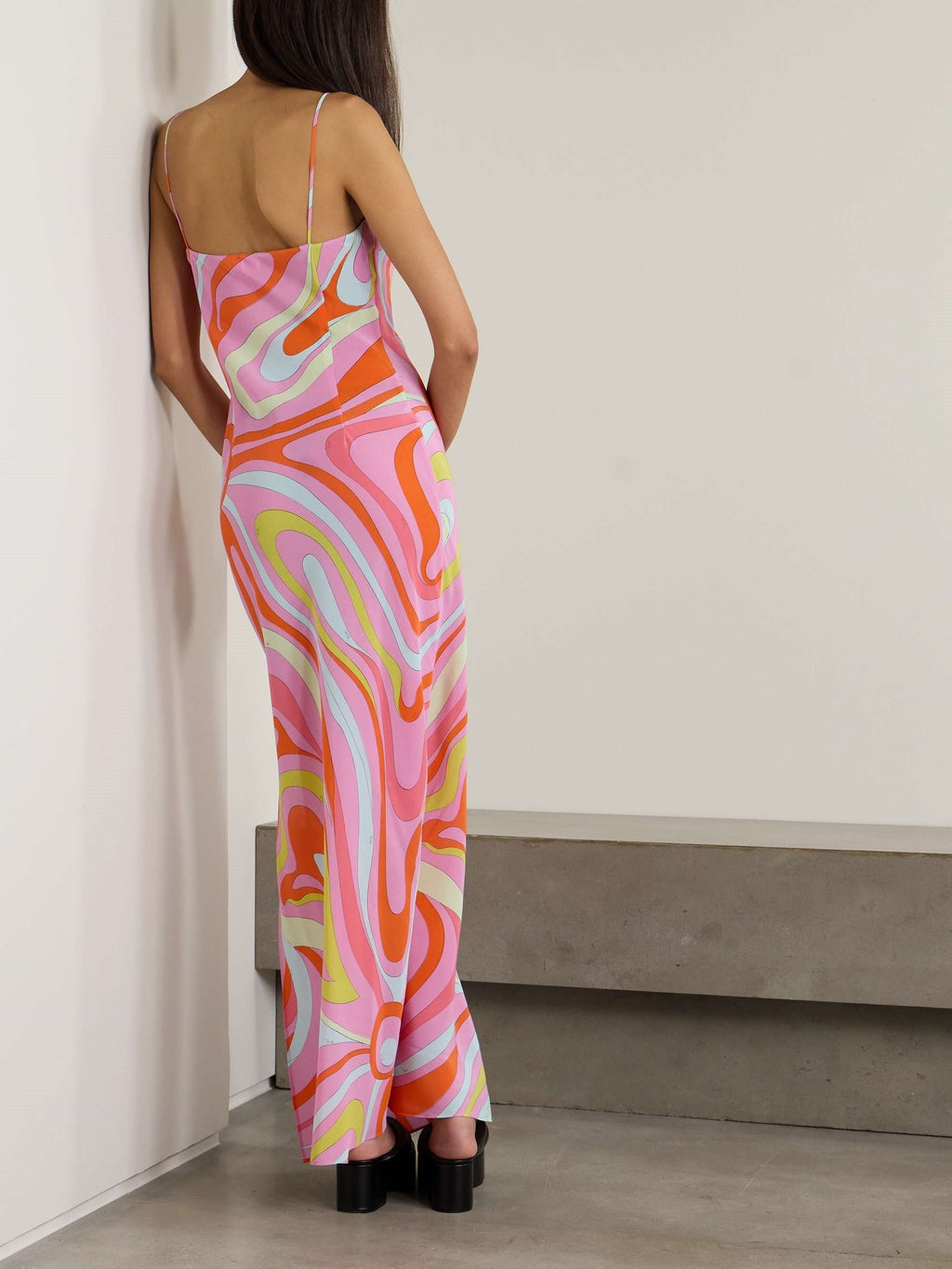 Vestido largo estampado Signature